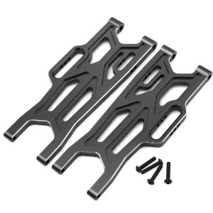 Aluminum Front Suspension Arms ARA330711 For ARRMA 1/10 KRATON / OUTCAST 4X4 4S V2 BLX TRUCK - BLACK - RS-ARA330711/BK