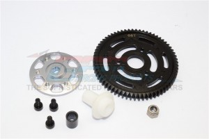 ALUMINIUM SPUR GEAR ADAPTER STEEL  SPUR GEAR 32 PITCH 66T AXIAL YETI ROCK RACER - Gun silver - YT1666T-GS