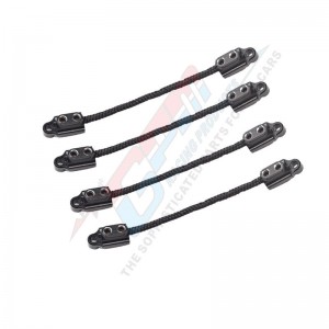 GPM Aluminum Front & Rear Suspension Travel Limit Straps LOS243013 For LOSI 1/18 Mini LMT Monster LOS01026 - BLACK - LMTMSP-BK