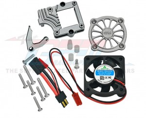GPM Aluminum Motor Cooling Fan With Switch For TRAXXAS 1/10 TRX-4 TRX-6 CRALWER - GUN SILVER - TRX4015FAN-GS