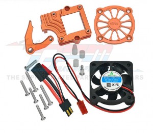 GPM Aluminum Motor Cooling Fan With Switch For TRAXXAS 1/10 TRX-4 TRX-6 CRALWER - ORANGE - TRX4015FAN-OR