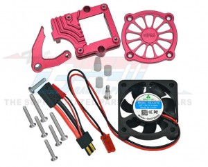 GPM Aluminum Motor Cooling Fan With Switch For TRAXXAS 1/10 TRX-4 TRX-6 CRALWER - RED - TRX4015FAN-R