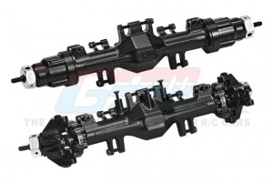GPM LMTM1213KIT ALUMINUM 7075 QUICK RELEASE FRONT & REAR AXLE HOUSING KIT LOS212035 For LOSI 1/18 Mini LMT Monster LOS01026 - BLACK - LMTM1213KIT-BK