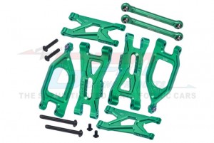 GPM MGO4567 ALUMINUM 7075 FRONT UPPER & LOWER SUSPENSION ARMS REAR SUSPENSION ARMS & LINK ROD ARA330752 FOR ARRMA 1/10 GORGON 4X2 MEGA 550 ARA3230 - GREEN - MGO4567-G