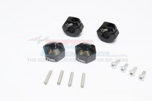 ALLOY HEX ADAPTER (12MMX7MM) -4PCS AXIAL SCX10 - AX010/12X7MM-BK