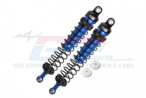 GPM RK122R ALUMINUM REAR ADJUSTABLE DAMPERS - 122mm FOR LOSI 1/10 4WD ROCK REY BRUSHLESS ROCK RACER LOS03009T1/T2 - BLUE - RK122R-B-BK
