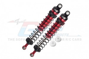 GPM RK122R ALUMINUM REAR ADJUSTABLE DAMPERS - 122mm FOR LOSI 1/10 4WD ROCK REY BRUSHLESS ROCK RACER LOS03009T1/T2 - RED - RK122R-R-BK