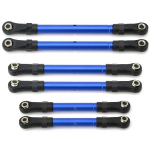 Aluminum Steering Rod Tie Rod Linkage Set 3643 6742 For 1/10 TRAXXAS SLASH HOSS RUSTLER STAMPEDE 4X4 VXL TRUCK - BLUE - TRX-3643/BU