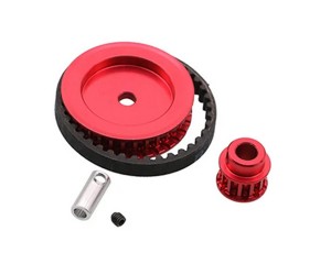 Aluminum Belt Gears Pulley Conversion Kit 12T / 30T For TRAXXAS 1/10 RC TRX-4 TRX-6 Crawler - RED - TRX4-PCS01-RE