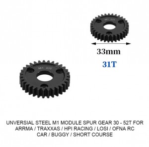 UNIVERSAL STEEL M1 SPUR GEAR 30T - 52T For RC TRAXXAS ARRMA HPI RACING LOSI MUGEN SEPRENT OFNA RC CAR MONSTER TRUCK - 31T - RS-M1/31T