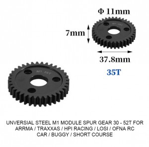 UNIVERSAL STEEL M1 SPUR GEAR 30T - 52T For RC TRAXXAS ARRMA HPI RACING LOSI MUGEN SEPRENT OFNA RC CAR MONSTER TRUCK - RS-M1/35T