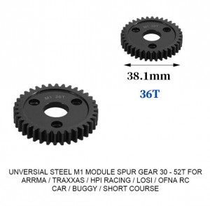 UNIVERSAL STEEL M1 SPUR GEAR 30T - 52T For RC TRAXXAS ARRMA HPI RACING LOSI MUGEN SEPRENT OFNA RC CAR MONSTER TRUCK - 36T - RS-M1/36T
