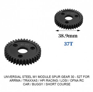 UNIVERSAL STEEL M1 SPUR GEAR 30T - 52T For RC TRAXXAS ARRMA HPI RACING LOSI MUGEN SEPRENT OFNA RC CAR MONSTER TRUCK - 37T - RS-M1/37T