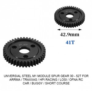 UNIVERSAL STEEL M1 SPUR GEAR 30T - 52T For RC TRAXXAS ARRMA HPI RACING LOSI MUGEN SEPRENT OFNA RC CAR MONSTER TRUCK - RS-M1/41T