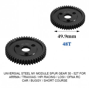 UNIVERSAL STEEL M1 SPUR GEAR 30T - 52T For RC TRAXXAS ARRMA HPI RACING LOSI MUGEN SEPRENT OFNA RC CAR MONSTER TRUCK - RS-M1/48T