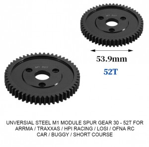 UNIVERSAL STEEL M1 SPUR GEAR 30T - 52T For RC TRAXXAS ARRMA HPI RACING LOSI MUGEN SEPRENT OFNA RC CAR MONSTER TRUCK - RS-M1/52T