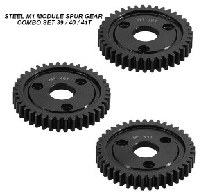STEEL MOD 1 M1 SPUR GEAR 3PCS COMBO SET For RC TRAXXAS ARRMA HPI RACING LOSI MUGEN SEPRENT OFNA RC CAR MONSTER TRUCK - 39 / 40 / 41T - RS-M1394041T