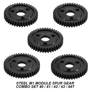 STEEL MOD 1 M1 SPUR GEAR 5PCS COMBO SET For RC TRAXXAS ARRMA HPI RACING LOSI MUGEN SEPRENT OFNA RC CAR MONSTER TRUCK - RS-M1-4041424344T