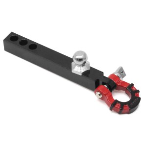 Metal Rear Bumper Tow Trailer Hook Hitch Black For 1/10 RC TRAXXAS TRX-4 AXIAL SCX10 CRAWLER TRUCK - RED - RS-BTH02/RE