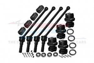 GPM TXMW110FRSN CARBON STEEL FRONT & REAR EXTEND CVD SHAFT - 110mm WITH 7075 ALLOY WHEEL LOCK & HEX CLAW 8996X FOR TRAXXAS 1/10 MAXX W/ WIDEMA ... - TXMW110FRSN-BK