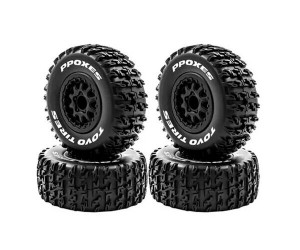 Short Course Truck Rubber Tire & Rim Set 12mm Hex For 1/10 TRAXXAS SLASH 4X4 / ARRMA SENTON - TYPE A - TY1124212/A