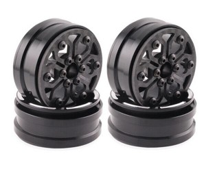 Carbon Fiber Plate 1.9 Inch With Aluminum Crawler Rim Core Hub For AXIAL Capra SCX10 RR10 TRAXXAS TRX-4 Crawler Truck - TYPE A - TY195927A/BK