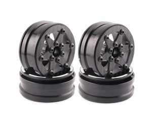 Carbon Fiber Plate 1.9 Inch With Aluminum Crawler Rim Core Hub For AXIAL Capra SCX10 RR10 TRAXXAS TRX-4 Crawler Truck - TYPE C - TY195927C/BK