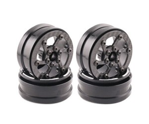 Carbon Fiber Plate 1.9 Inch With Aluminum Crawler Rim Core Hub For AXIAL Capra SCX10 RR10 TRAXXAS TRX-4 Crawler Truck - TYPE F - TY195927F/BK