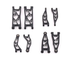 Aluminum Front & Rear Suspension Arm Set ARA330808 ARA330809 For ARRMA 1/18 GRANITE ARA2102T1 / TYPHON GROM MEGA 380 ARA2106T1 - RS-ARA33080809/BK