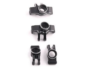 Aluminum Front Steering & Rear Hub Set ARA330807 For ARRMA 1/18 GRANITE ARA2102T1 / TYPHON GROM MEGA 380 ARA2106T1 - BLACK - RS-ARA330807/BK