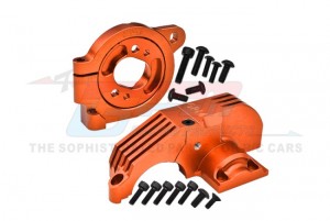 GPM TS1838 7075 ALLOY ADJUSTABLE 4985 MOTOR MOUNTS & MAIN GEAR COVER 8960 8987 For TRAXXAS 1/8 6S MAXX SLASH MAXX W/ WIDEMAXX MONSTER - ORANGE - TS1838-OR