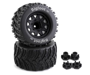 TIRE AND RIM SET 125 X 68mm 12 / 14mm Hex For 1/10 TRAXXAS ARRMA OFFROAD MONSTER SHORT COURSE TRUCK - A2 TYPE - TY12568/P2
