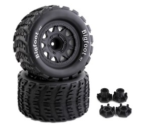 TIRE AND RIM SET 125 X 68mm 12 / 14mm Hex For 1/10 TRAXXAS ARRMA OFFROAD MONSTER SHORT COURSE TRUCK - A3 TYPE - TY12568/P3