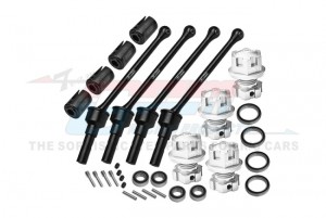 GPM TS088FRS 4140 CARBON STEEL FRONT & REAR CVD SHAFT - 88mm WITH 7075 ALLOY WHEEL LOCK & HEX CLAW 8950X 8654 FOR TRAXXAS 1/8 MAXX SLASH 8S /  ... - TS088FRS-S