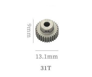 HARD COATED ALUMINUM 64P PITCH 21T - 40T PINION GEAR FOR 1/8 1/10 RC CAR BUGGY SHORT COURSE - RS-PG64P31T