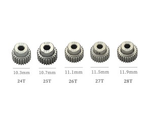 HARD COATED ALUMINUM 64P PITCH 21T - 44T 5PCS PINION GEAR ET FOR 1/8 1/10 RC CAR BUGGY - RS-PG24-28T