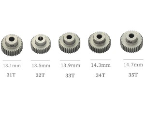 HARD COATED ALUMINUM 64P PITCH 21T - 44T 5PCS PINION GEAR ET FOR 1/8 1/10 RC CAR BUGGY - RS-PG31-35T
