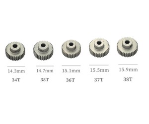 HARD COATED ALUMINUM 64P PITCH 21T - 44T 5PCS PINION GEAR ET FOR 1/8 1/10 RC CAR BUGGY - RS-PG34-38T