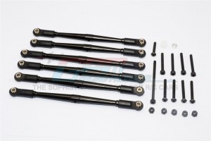 ALUMINIUM ADJUSTABLE LINK PARTS FOR 308MM WHEELBASE  AXIAL SCX10 - Black - SCX049/308-BK-BEBK