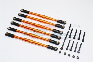 ALUMINIUM ADJUSTABLE LINK PARTS FOR 308MM WHEELBASE  AXIAL SCX10 - Orange - SCX049/308-OR-BEBK