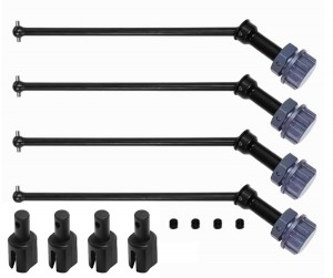 ALUMINUM WHEEL HEX CVD SHAFT WITH DIFF JOINT SET ARA310928 ARA310926 FOR 1/5 ARRMA KRATON OUTCAST 8S BLX MONSTER - GUN SILVER - RS-ARA310926/GS