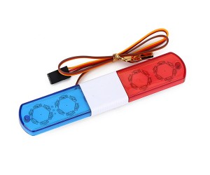 LED POLICE FLASH LIGHT BAR- 113mm 5 Mode FOR 1/10 1/12 1/14 RC ON-ROAD TAMIYA DRIFT D4 D5 D6 TRACTOR CAR - RS-LEDP110/BURE