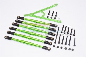 ALUMINIUM ADJUSTABLE LINK PARTS WITH MOUNT FOR 295MM WHEELBASE AXIAL SCX10 - Green - SCX15049/295-G