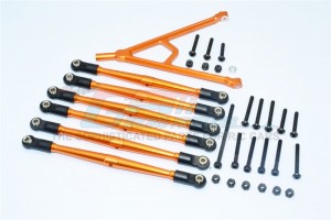 ALUMINIUM ADJUSTABLE LINK PARTS WITH MOUNT FOR 295MM WHEELBASE AXIAL SCX10 - Orange - SCX15049/295-OR