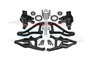 ALUMINUM FRONT KNUCKLE ARMS FRONT UPPER & LOWER SUSPENSION ARMS SET 8552 FOR TRAXXAS 1/7 UDR UNLIMITED DESERT RACER - BLACK - UDR2154A55N-BK