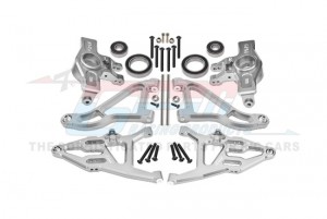ALUMINUM FRONT KNUCKLE ARMS FRONT UPPER & LOWER SUSPENSION ARMS SET 8552 FOR TRAXXAS 1/7 UDR UNLIMITED DESERT RACER - SILVER - UDR2154A55N-S
