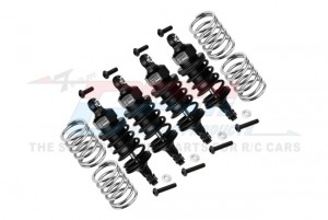 GPM ALUMINUM ALLOY FRONT 58mm REAR 60MM OIL ULTRA SHOCKS 8360 FOR TRAXXAS 4TEC 2.0 4TEC 3.0 TRUCK - GT5860FR-BK-BK-BEBK