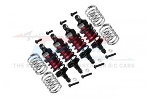 GPM ALUMINUM ALLOY FRONT 58mm REAR 60MM OIL ULTRA SHOCKS 8360 FOR TRAXXAS 4TEC 2.0 4TEC 3.0 TRUCK - RED - GT5860FR-R-BK-BEBK
