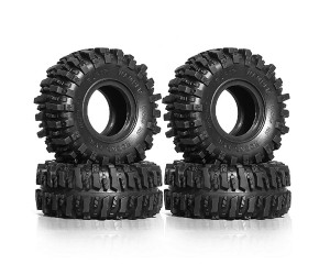 RUBBER TIRE 1.0" INCH 55mm x 23mm FOR 1/18 TRXXAS TRX-4M 1/24 SCX24 AX24 MINI CRAWLER - TT02-23/BK