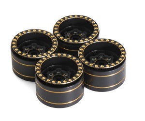 BRASS 1.0 INCH BRASS BEADLOCK WHEEL RIM FOR TRAXXAS 1/18 TRX-4M / AXIAL AX24 SCX24 CRAWLER - TYPE A - WH-2818BS/A